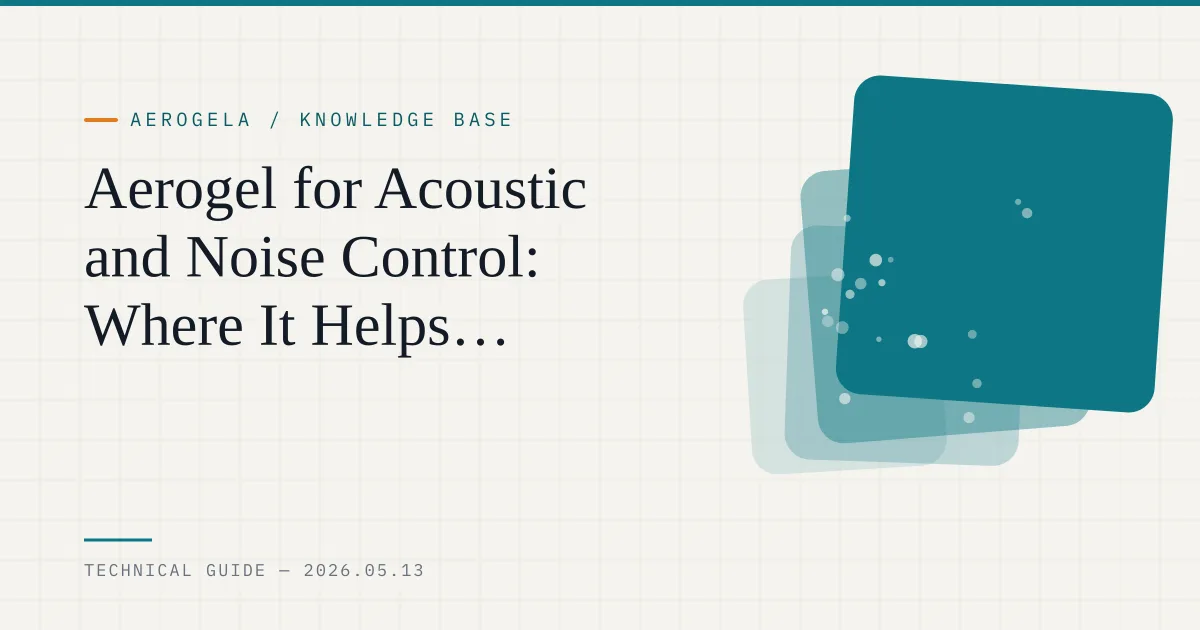 Aerogel for Acoustic and Noise Control: Where It Helps, Where It Doesn’t, and How to Specify It — technical guide cover