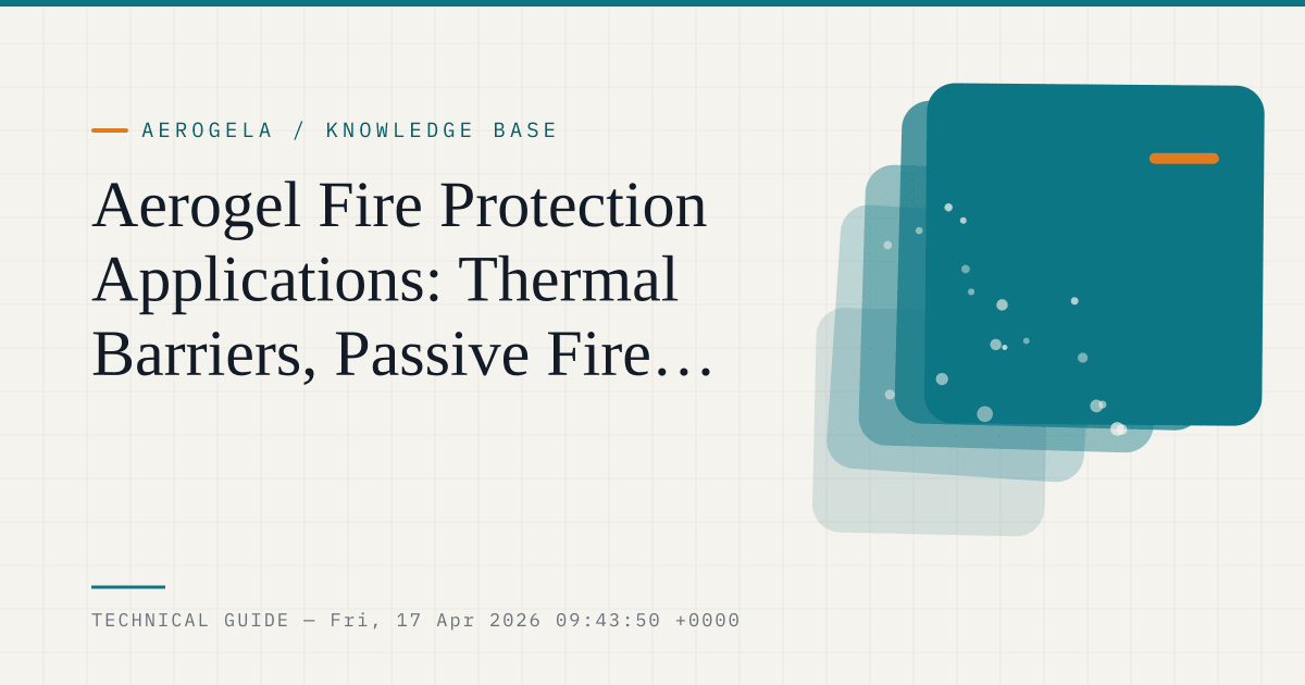Aerogel Fire Protection Applications: Thermal Barriers, Passive Fire Protection, and Safety-Driven Design — aerogel technical guide cover