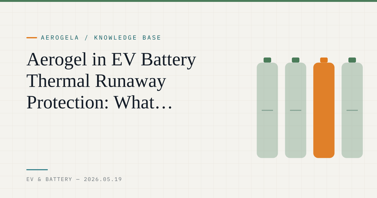 Aerogel in EV Battery Thermal Runaway Protection: What Engineers and Sourcing Teams Need to Know — aerogel technical guide cover