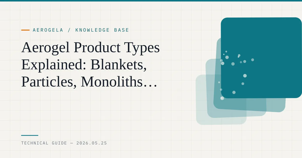 Aerogel Product Types Explained: Blankets, Particles, Monoliths, Panels, and Composite Forms — technical guide cover
