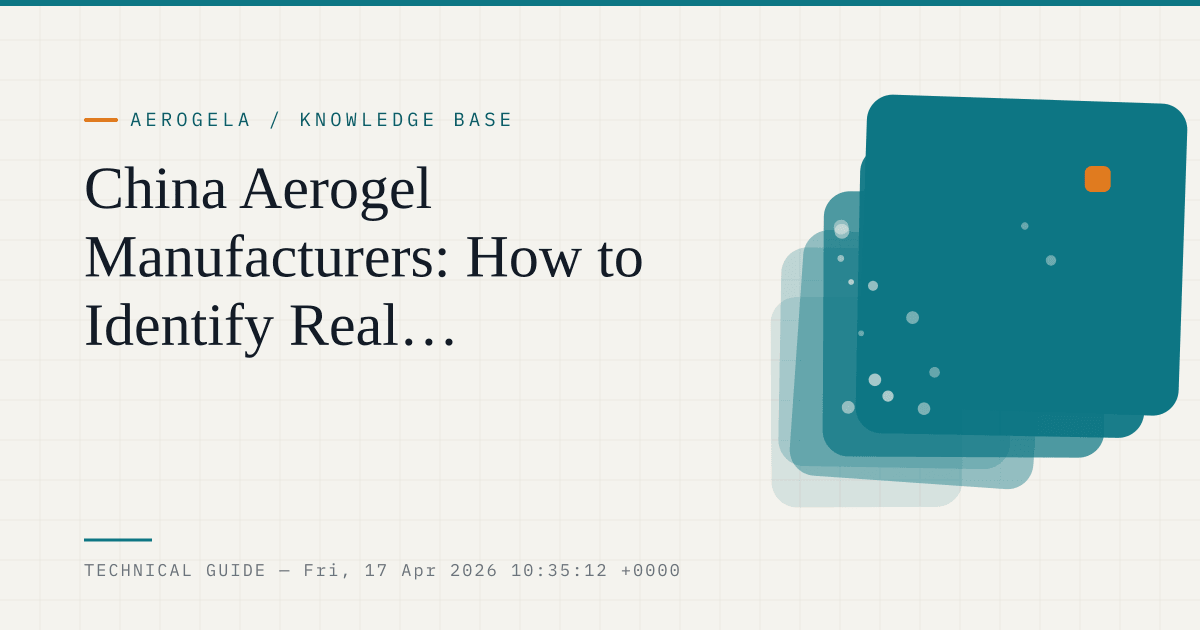 China Aerogel Manufacturers: How to Identify Real Producers, Exporters, and Industrial Suppliers — aerogel technical guide cover