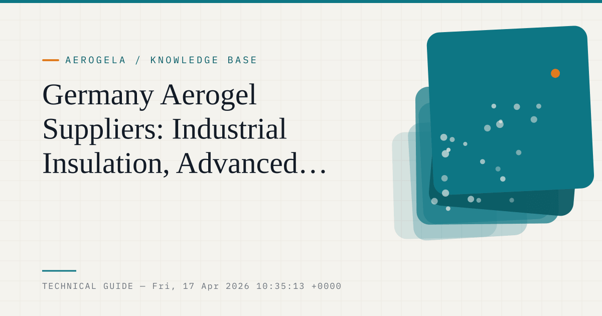 Germany Aerogel Suppliers: Industrial Insulation, Advanced Materials, and B2B Sourcing Signals — aerogel technical guide cover