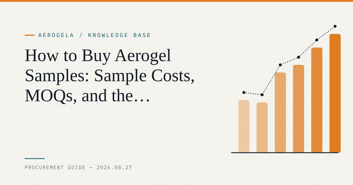 How to Buy Aerogel Samples: Sample Costs, MOQs, and the Trial-to-Production Workflow — aerogel technical guide cover