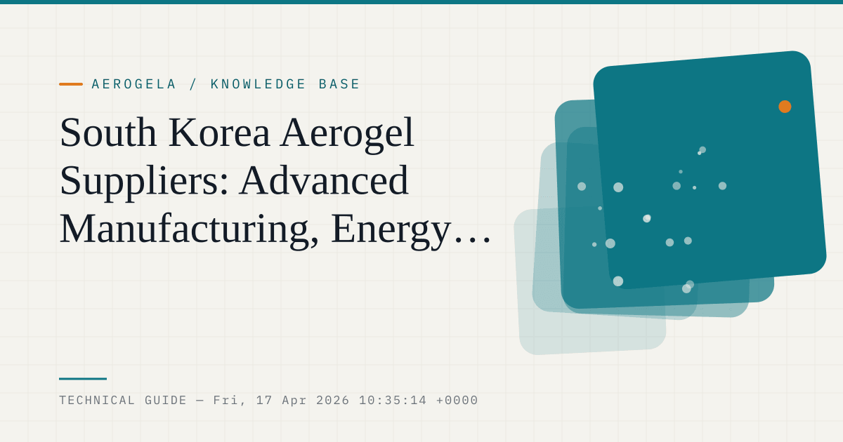 South Korea Aerogel Suppliers: Advanced Manufacturing, Energy Applications, and Supplier Research — aerogel technical guide cover