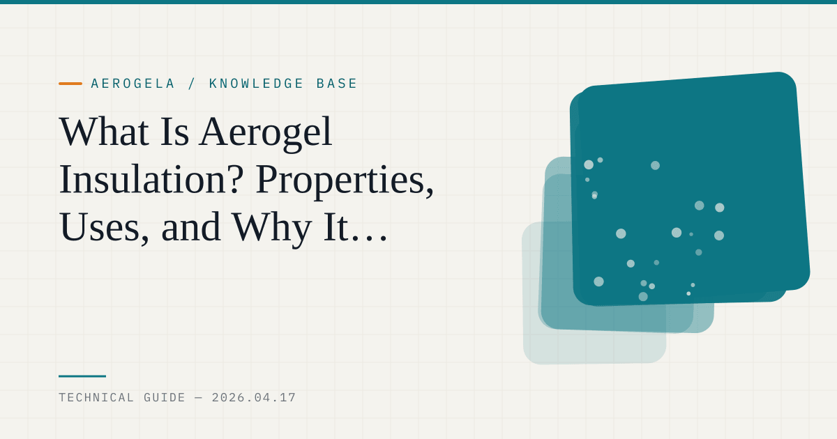 What Is Aerogel Insulation? Properties, Uses, and Why It Matters in 2026 — aerogel technical guide cover
