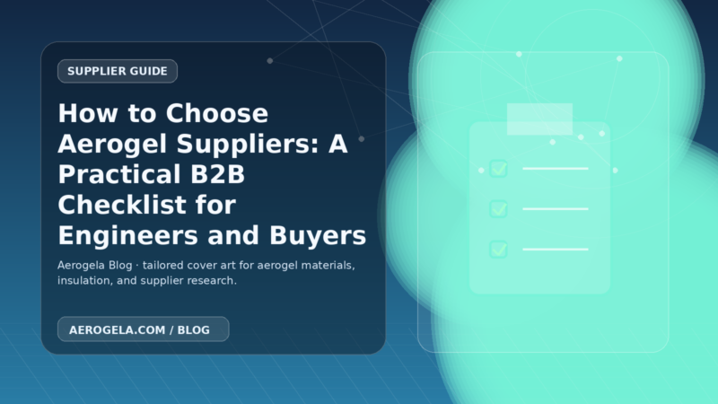 Aerogela blog cover image for: How to Choose Aerogel Suppliers: A Practical B2B Checklist for Engineers and Buyers