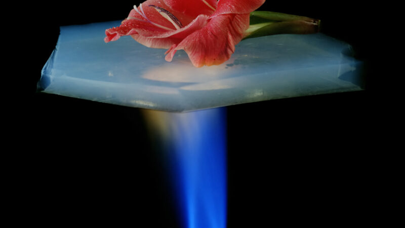 Translucent silica aerogel sample illustrating advanced thermal insulation materials